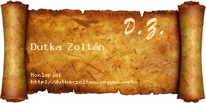 Dutka Zoltán névjegykártya
